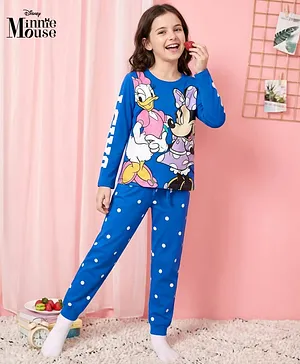 Pine Kids Disney Single Jersey Knit
                              Full Sleeves Night Suit With Minnie &
                              Friends Print - Blue