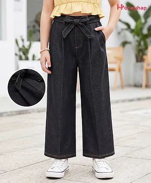 Honeyhap Premium Knit with Bio Finish
                              Full Length Solid Lounge Pant - Black