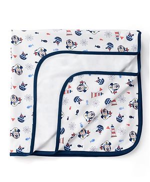 Babyhug Disney Premium Diaper Changing Mat Pack of 1 Sailor Mickey Print - White