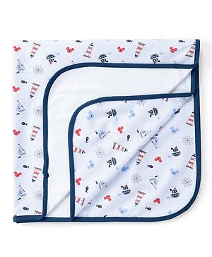Babyhug Disney Mickey Sailor Print Premium Diaper Changing Mat Pack of 1 - Blue| Soft & Comfortable| Easy to Clean| Portable Baby Care Essential