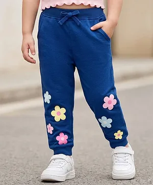 Babyhug Cotton Looper Knit Full
                              Length Joggers Pant With Floral Print -
                              Navy Blue