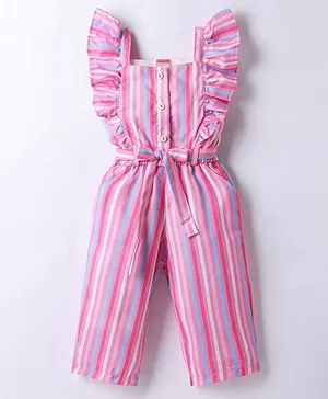 Twetoons
                              Woven Sleeveless Striped Jumpsuit with
                              Belt - Pink