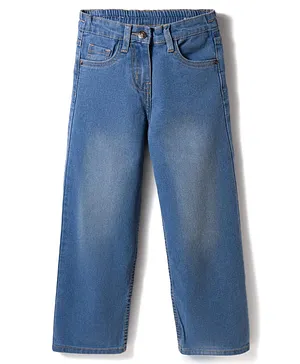 Kookie Kids
                              Denim Woven Full Length Washed Jeans -
                              Light Blue