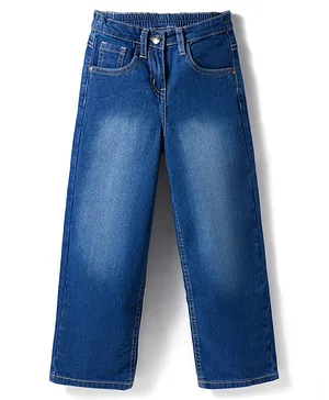 Kookie Kids
                              Denim Woven Full Length Washed Jeans -
                              Blue