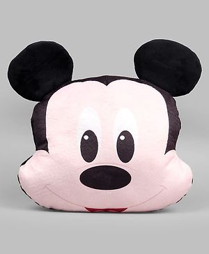 Babyhug Disney Mickey Mouse Shape Pillow - 14 Inch| Soft & Comfortable Kids Cushion| Cute Cartoon Character Design| Decorative Pillow for Kids Room| Lightweight & Travel Friendly| Sleeping Pillow