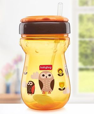 Babyhug Weighted Straw Sipper Orange - 360 ml