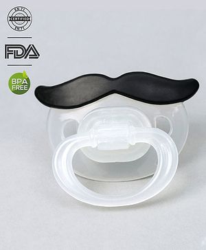 Babyhug Moustache Shaped Orthodontic Soother With Cover - Black