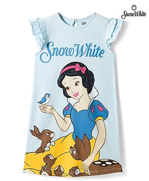 Pine Kids Disney Single Jersey Knit Frill Sleeves Night With Disney Princess Graphics - Light Blue
