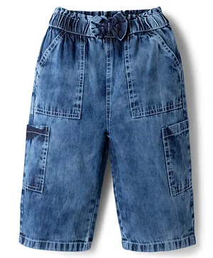 Babyhug
                      Denim Washed Solid Ankle Length Culottes With Bow
                      Applique - Light Blue