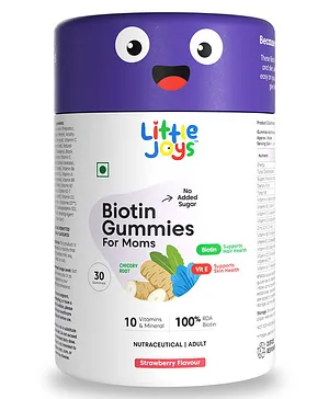 Little Joys Biotin Hair Gummies for
                              Moms for Stronger Hair with No Added Sugar
                              100% Veg - 30 Pieces