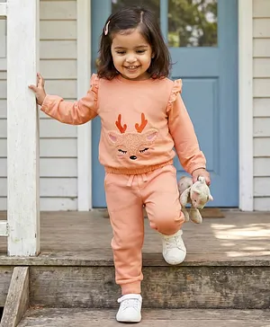 Babyhug Top and Bottomwear Female
                              Full Sleeves Back-Snap Buttons