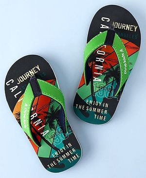 Pine Kids Slip On Flip Flops with California Print - Multicolor