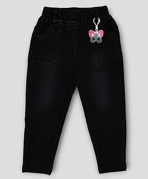 Hrit Denim Woven Mild Washed Jeans -
                              Black