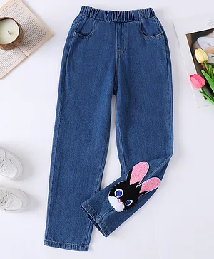 Mark & Mia Cotton Full Length
                              Bunny Patch Washed Jeans - Blue