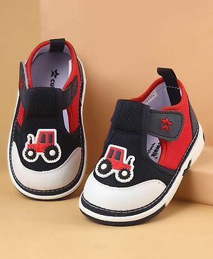 Cute Walk by Babyhug Casual Shoes With Velcro Closure & Vehicle Applique - Navy Blue