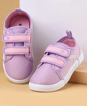 Cute Walk by Babyhug Velcro Closure Casual
                      Shoes with Stripe - Purple