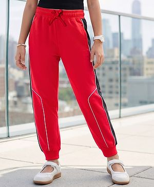 Pine Kids Knit Full Length Solid Lounge Pant - Red