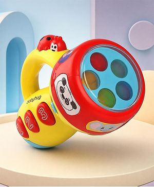Babyhug Musical Learning Torch for Toddlers| Color-Changing Flashlight| Animal Sounds & Music| Numbers & Color Learning Toy| Interactive Toy| Gifting Option | Yellow
