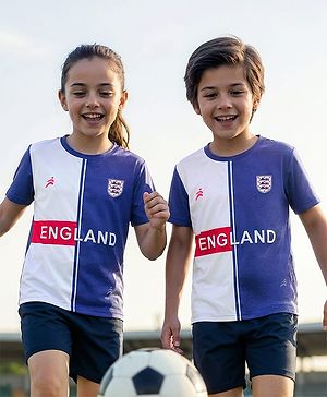 Pine Active Knit Half Sleeves England Printed T-Shirt - Navy Blue
