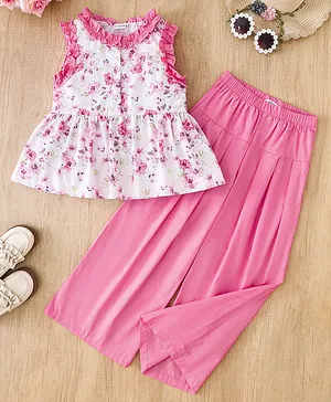 Mark & Mia Sleeveless Top &
                              Lounge Pant Set with Floral Print - Pink