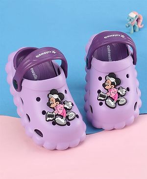 Cute Walk by Babyhug Disney Clogs with Minnie Mouse Applique - Purple