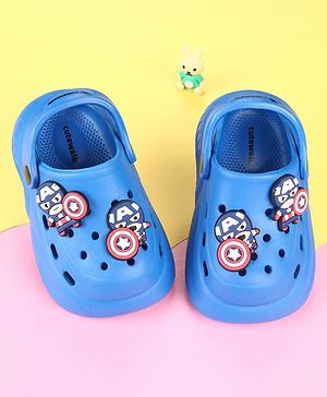Cute Walk by Babyhug Marvel Clogs with Captain America Applique - Blue