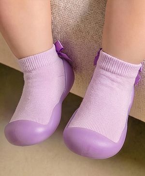 Cute Walk by Babyhug Slip On  Solid Socks Shoes - Purple