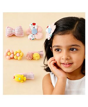 Babyhug Free Size Hair Pins And Clips Pack of 5 - Multicolor