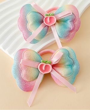 Babyhug Free Size Bow Hair Rubber Band Pack of 2 - Multicolor