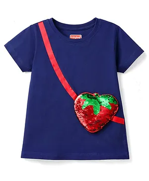 Babyhug
                              Cotton Knit Half Sleeves T-Shirt With
                              Reversible Sequin Detailing - Multicolor