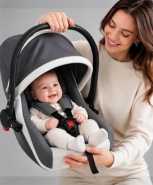 Babyhug Cloud Cradle 3-in-1 Baby Carry Cot  White Grey| Rocker & Baby Seat| Safety Harness| Adjustable Canopy| Lightweight Portable Design| Removable & Washable Cover| 015 Months