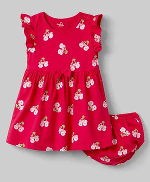 Doodle Poodle Cotton Knit Frocks with
                      Bloomer/Shorts & Frill Printed Sleeveless Red
                      0-0 Months