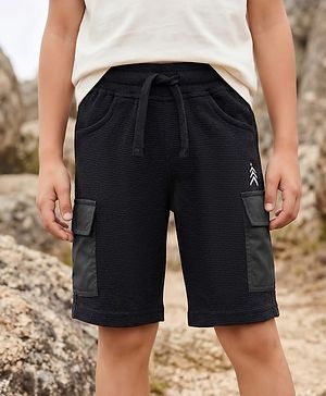 Pine Kids Looper Knit Solid Shorts - Black