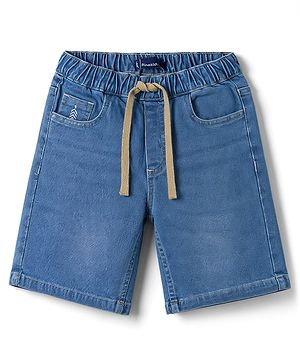 Pine Kids Denim Woven Washed Shorts - Light Blue