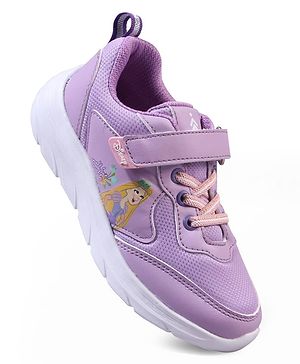 Pine Kids Disney Velcro Closure Sneaker Shoes with Rapunzel Print - Purple