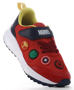 Pine Kids Marvel Velcro Closure Sneakers with
                      Patch Detailing - Red & Blue