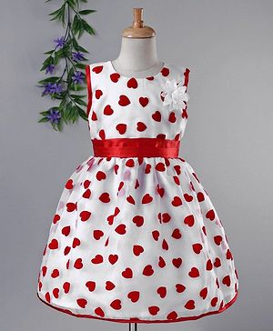 babyhug one shoulder frock rose applique