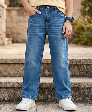 Pine Kids Denim Woven Solid Full
                              Length Jeans - Blue