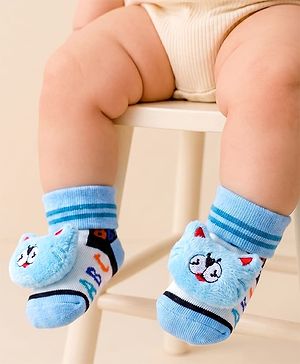 Cute Walk by Babyhug Socks Shoes With Animal Applique - Multicolor