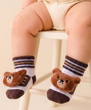 Cute Walk by Babyhug Socks Shoes With Animal Applique - Multicolor