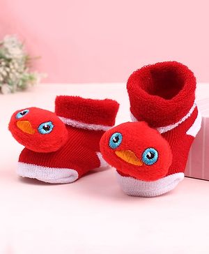 Cute Walk by Babyhug Socks Shoes With Bird Applique - Multicolor