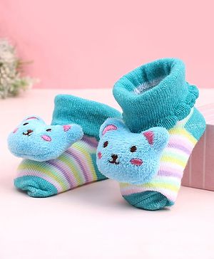 Cute Walk by Babyhug Socks Shoes With Kitty Applique - Multicolor