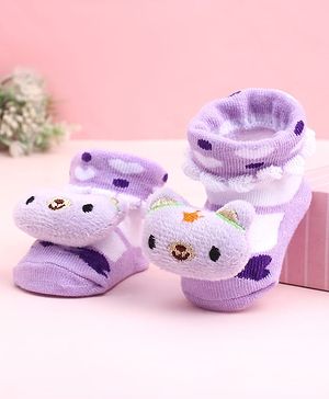 Cute Walk by Babyhug Socks Shoes With Animal Applique - Multicolor