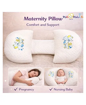 NeonateCare Maternity Pillow/Dual
                              Pregnancy Wedge Pillows for Back &
                              Belly Support - white pregnancy pillow