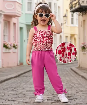 Mark & Mia Sleeveless Top &
                              Lounge Pant Set with Floral Print -
                              Fuchsia