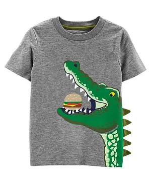 Carter's Alligator Hamburger Slub Jersey Tee - Grey
