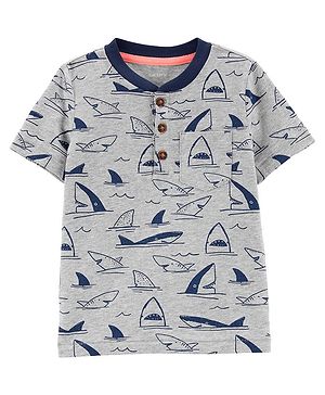 Carters Shark Jersey Henley -...