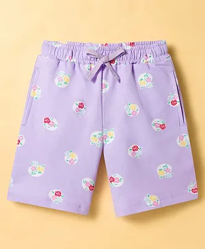 Pine Kids
                              Looper Knit Knee Length Floral Printed
                              Shorts - Purple