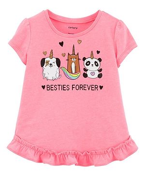 Carter's Neon Besties Forever Peplum Top - Pink