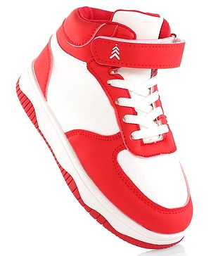 Pine Kids Velcro Closure Solid Sneaker Shoes - Red